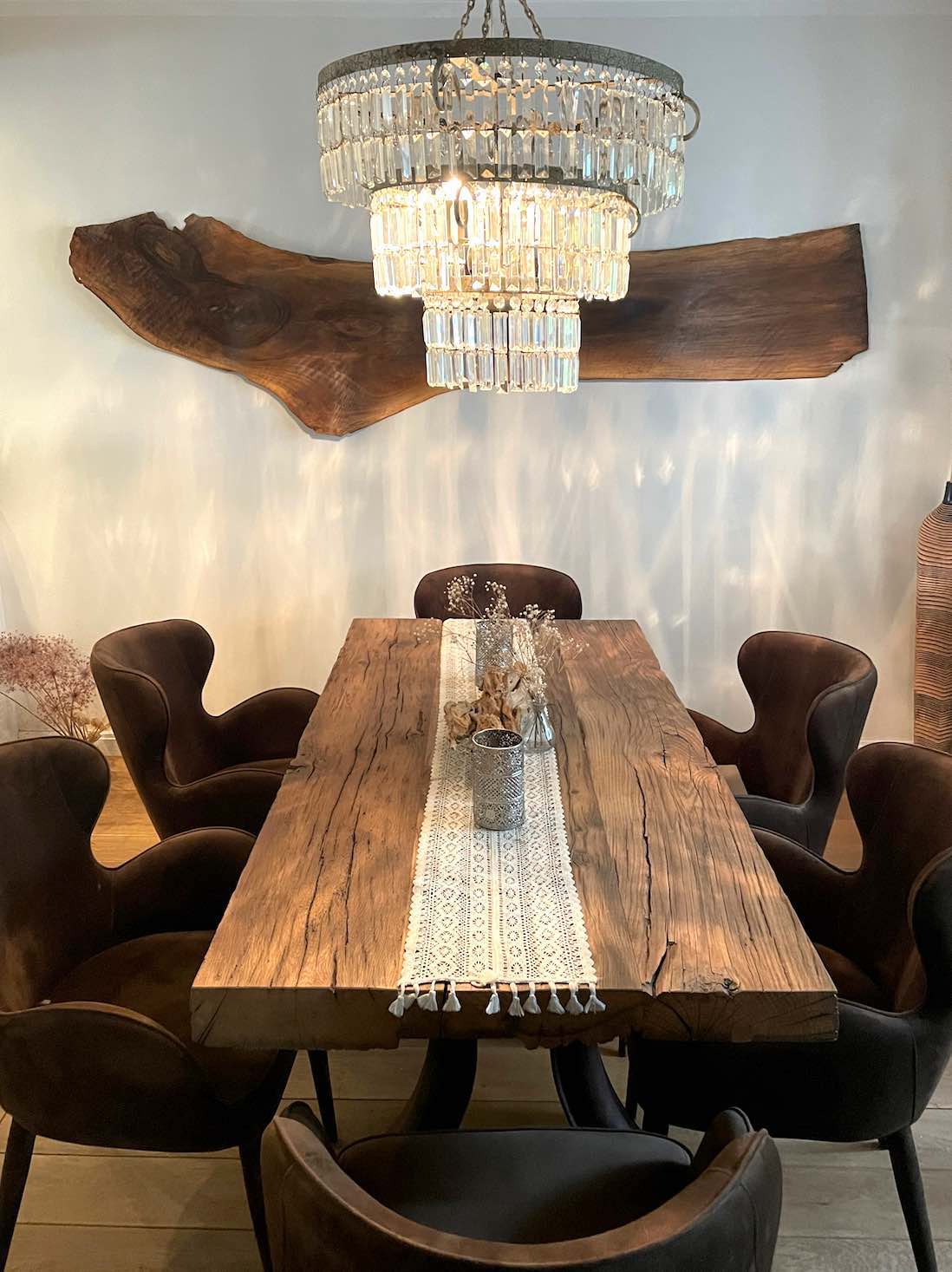 Verlängerungen für Tischplatte aus alten Eichenpfosten/balken