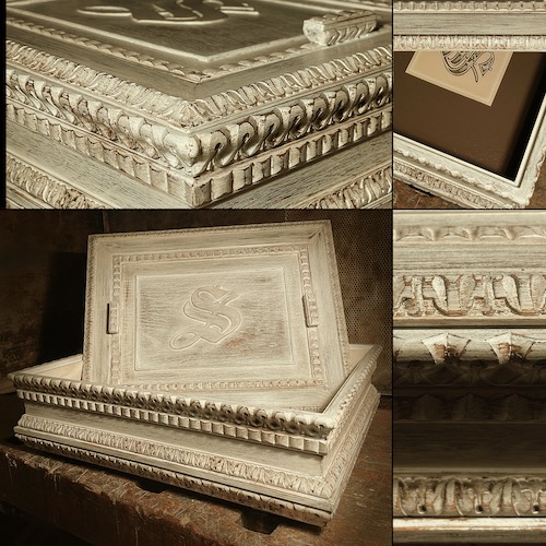 Shabby Schatzkästchen aus Holzprofilen weiß patiniert