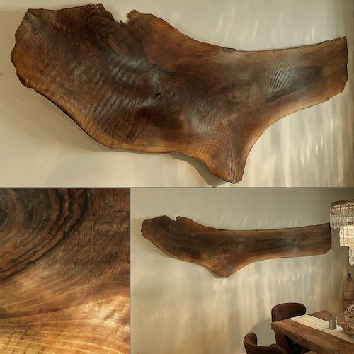 Großes Walnussholz als Wand-Deko-Objekt